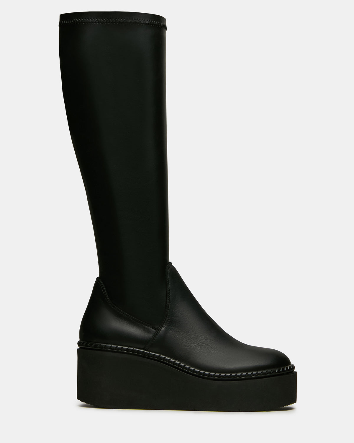 DRACO Black Knee-High Round-Toe Platform Women's Boot | Steve Madden discount
