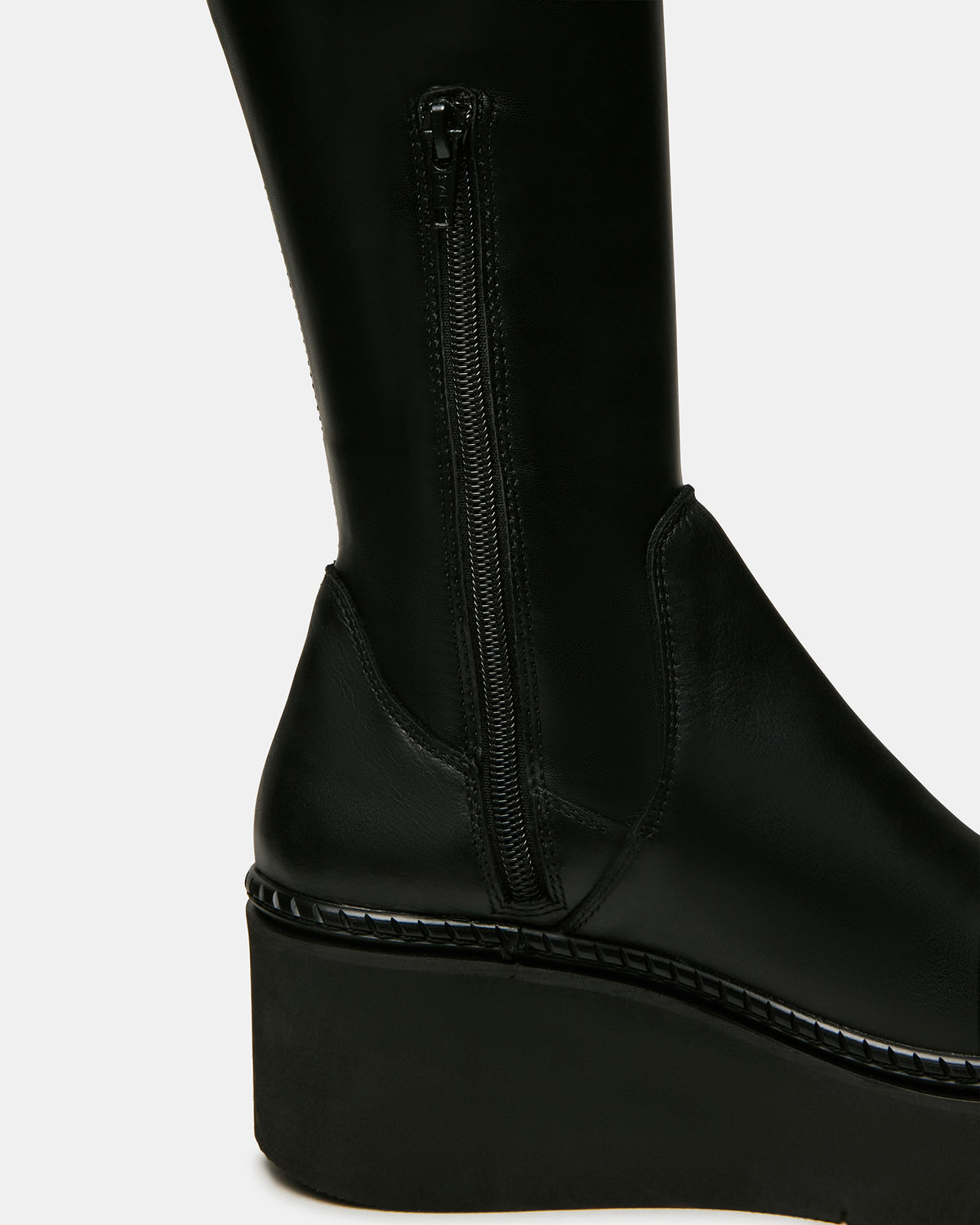 DRACO Black Knee-High Round-Toe Platform Women's Boot | Steve Madden discount