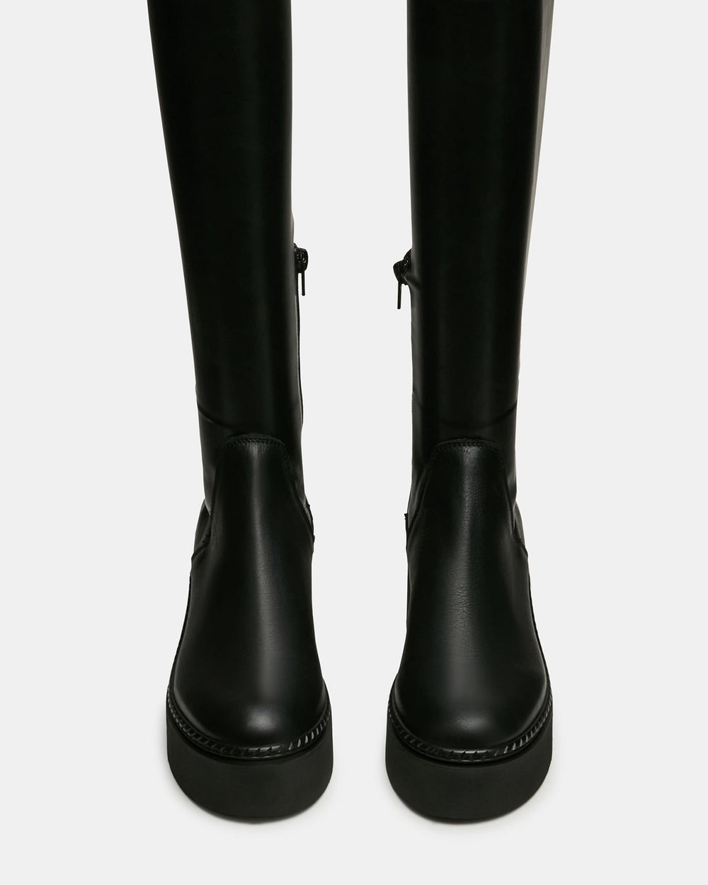 DRACO Black Knee-High Round-Toe Platform Women's Boot | Steve Madden discount