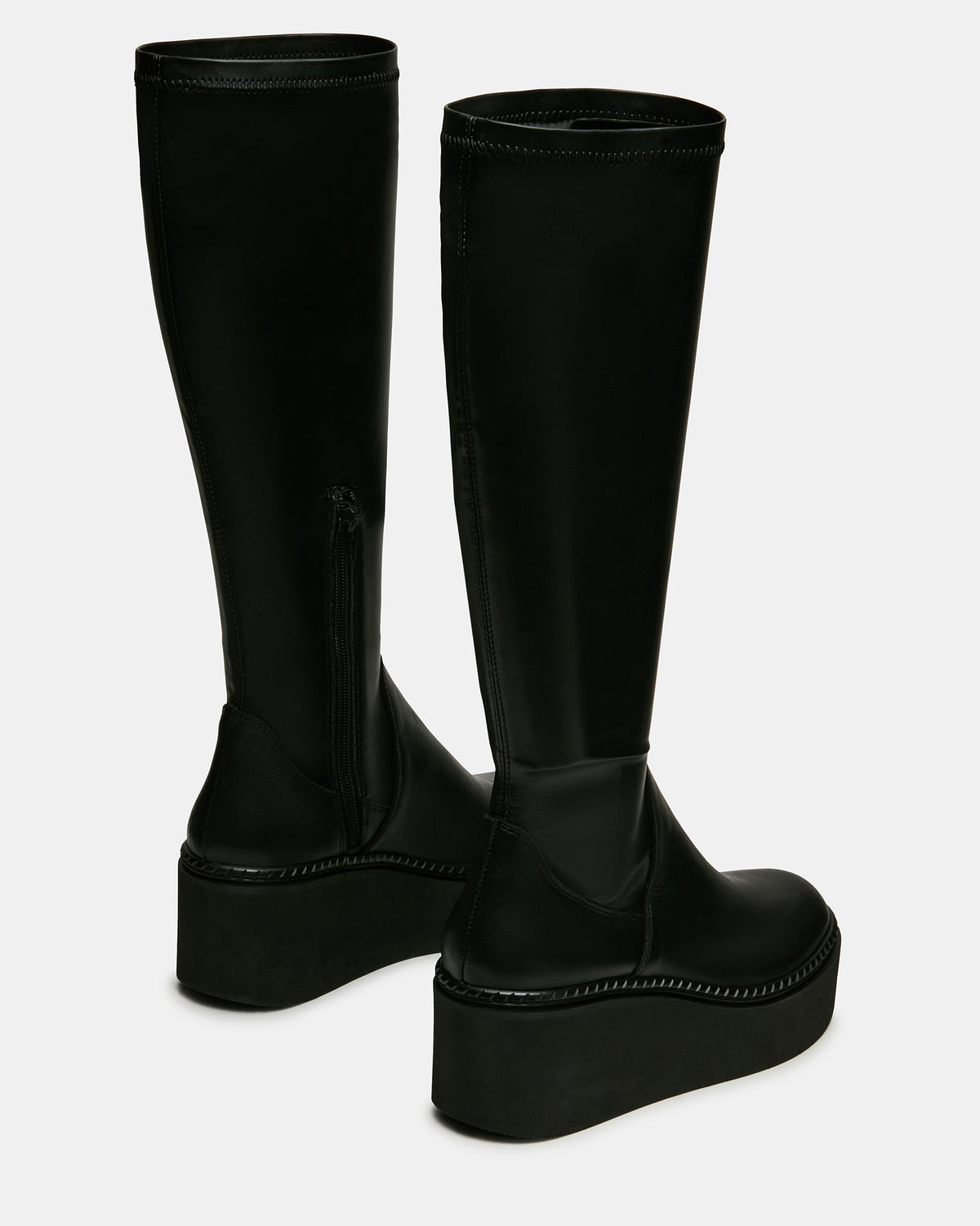 DRACO Black Knee-High Round-Toe Platform Women's Boot | Steve Madden discount