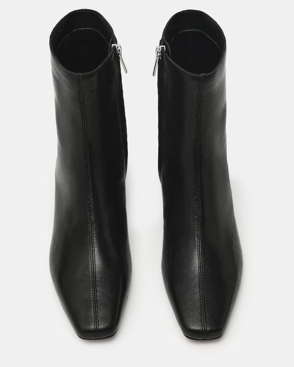 FLAIRE Black Leather Square-Toe Wedge Bootie Women's Ankle Boot | Steve Madden outlet