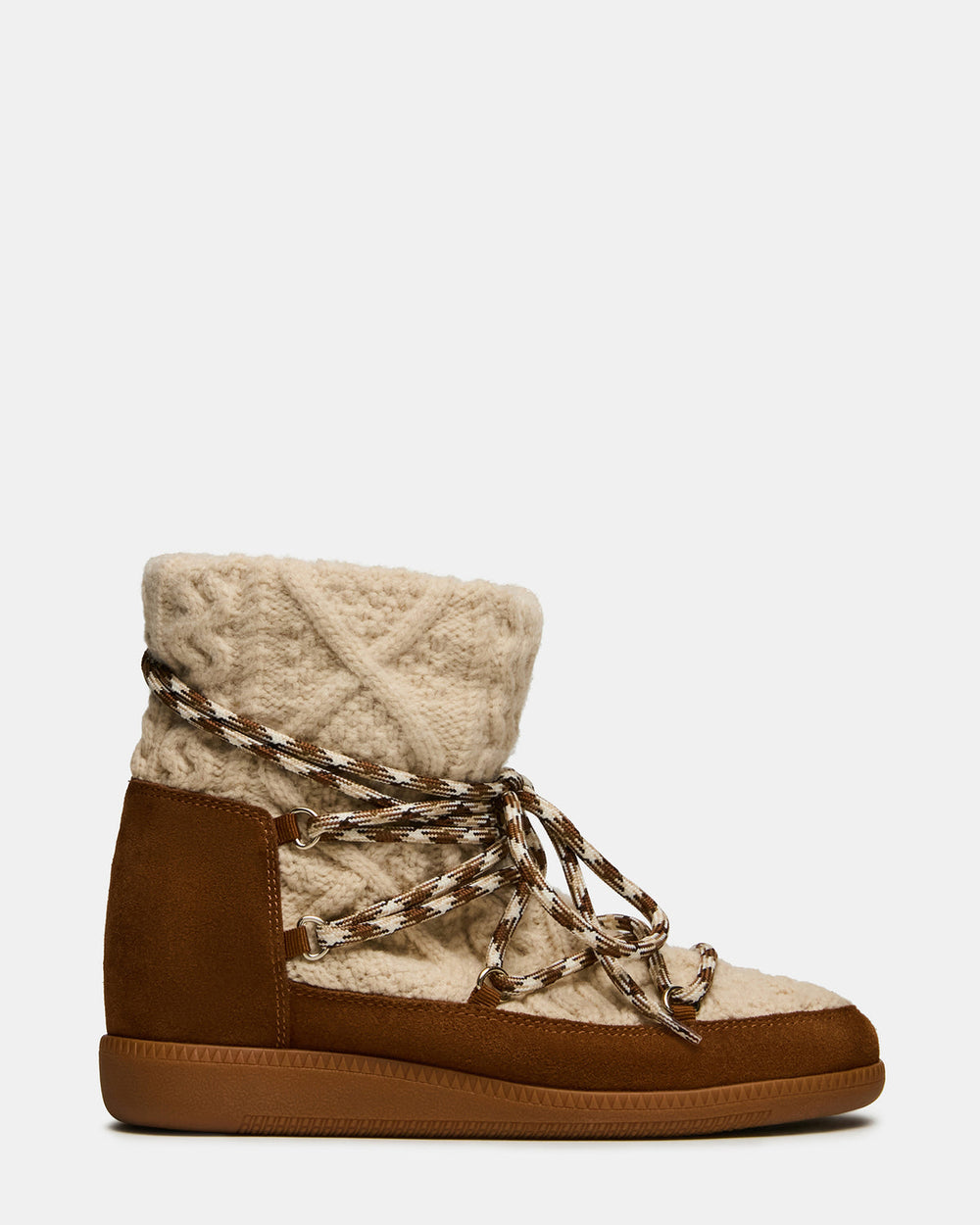 WYSTAN Taupe Multi Lace-Up Women's Ankle Boot | Steve Madden Sale