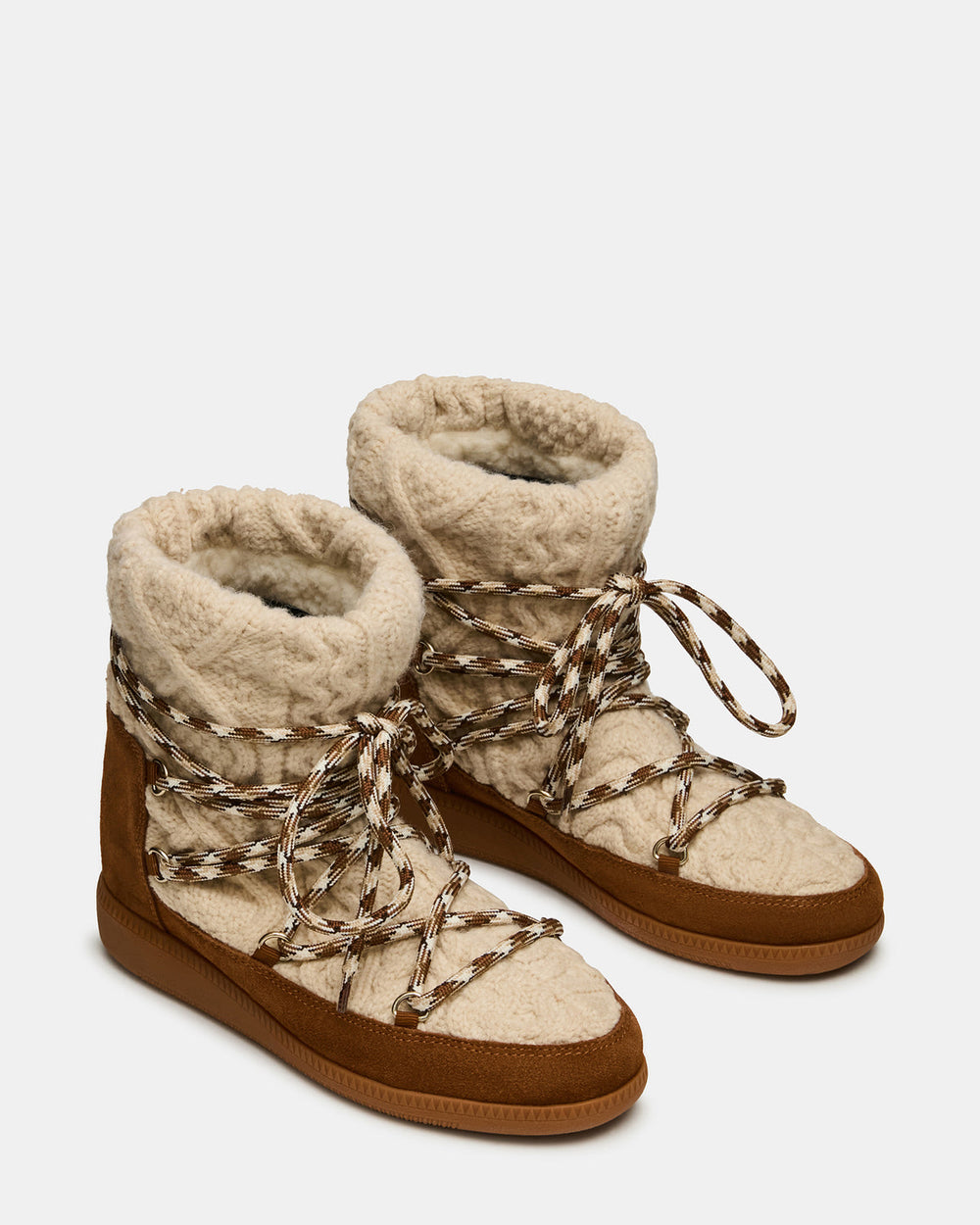 WYSTAN Taupe Multi Lace-Up Women's Ankle Boot | Steve Madden Sale