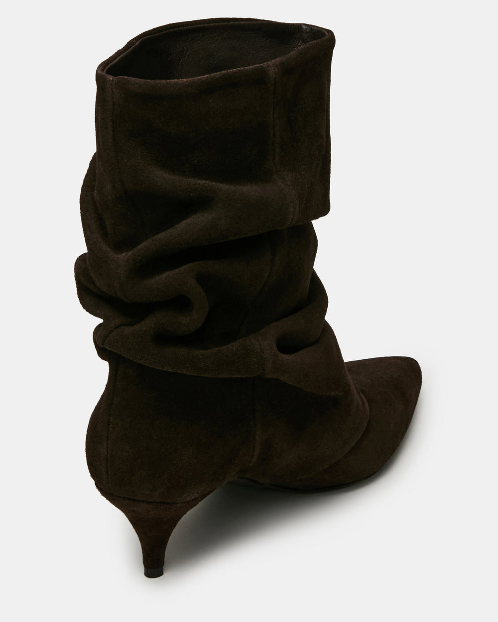 LEXEN Brown Suede Pointed-Toe Fold-Over Scrunched Women's Ankle Boot | Steve Madden for Sale