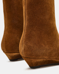 FLAIRE Sand Suede Square-Toe Wedge Bootie Women's Ankle Boot | Steve Madden near me