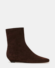 FLAIRE Brown Suede Square-Toe Wedge Bootie Women's Ankle Boot | Steve Madden discount