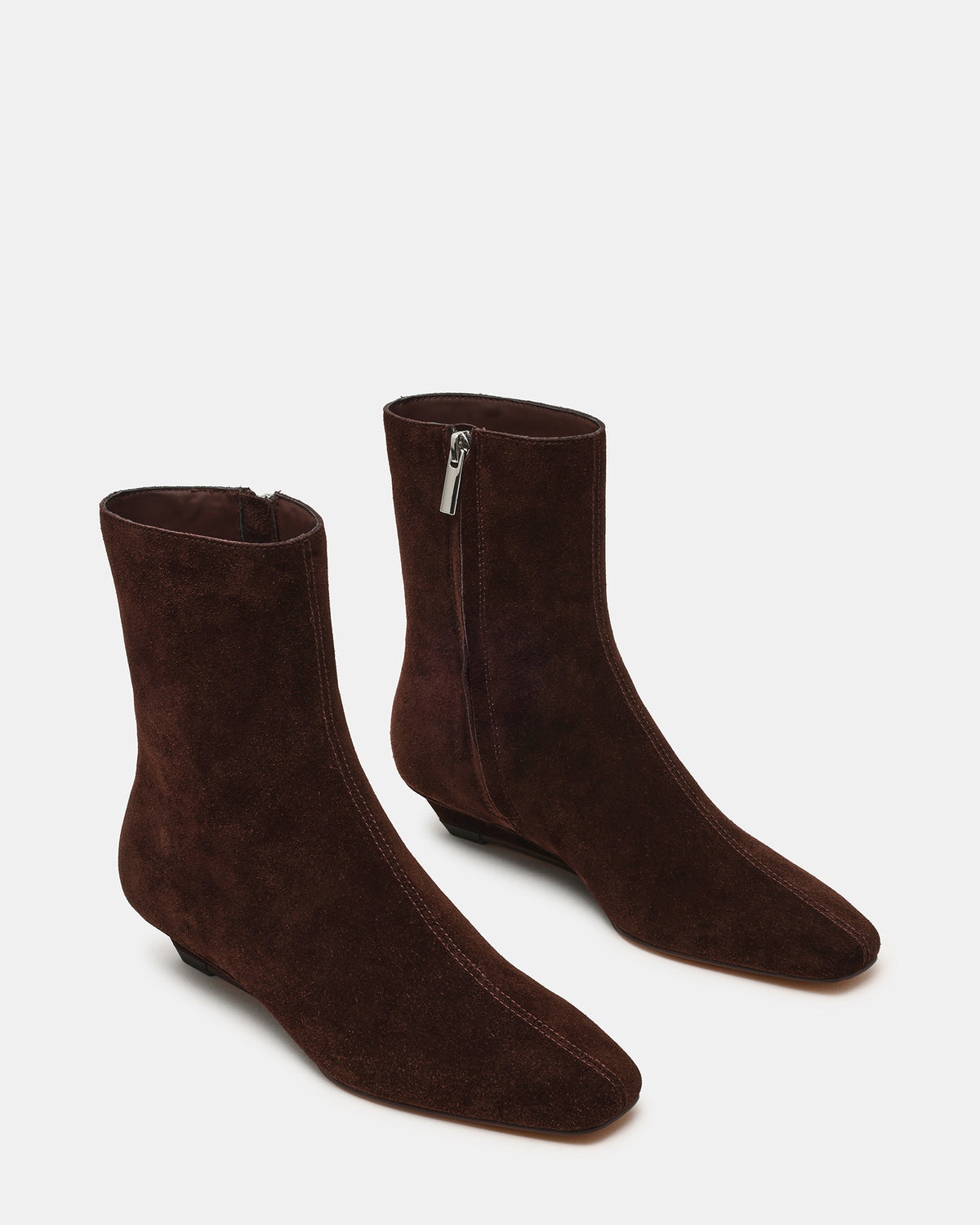 FLAIRE Brown Suede Square-Toe Wedge Bootie Women's Ankle Boot | Steve Madden discount