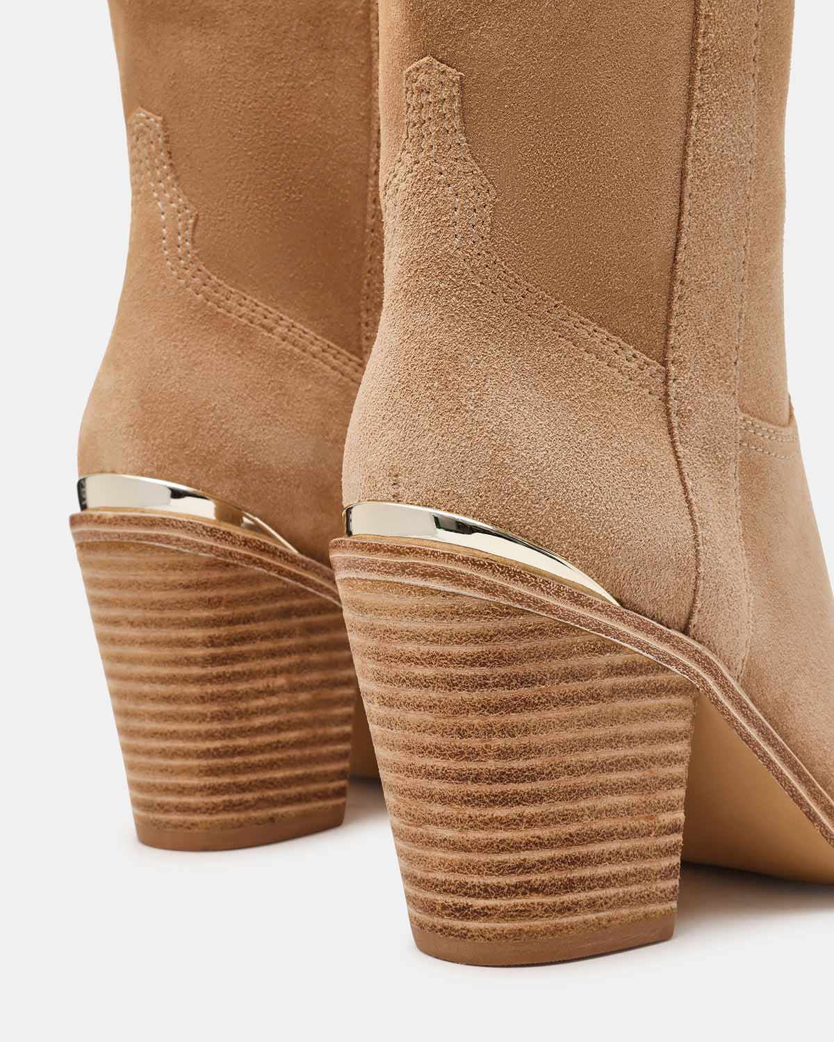 SALLY Sand Suede Pointed-Toe Western Block Heel Women's Boot | Steve Madden online