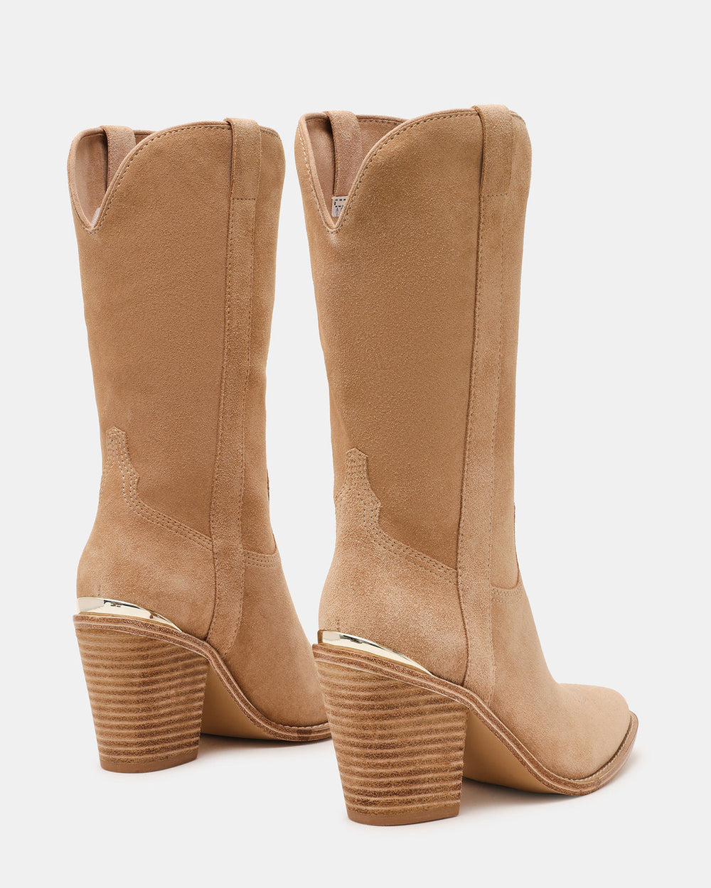 SALLY Sand Suede Pointed-Toe Western Block Heel Women's Boot | Steve Madden online