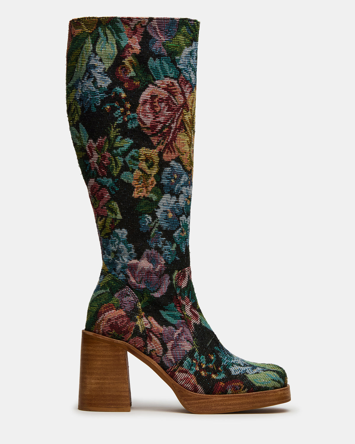 FOLIE Tapestry Square-Toe Block Heel Knee-High Women's Boot | Steve Madden near me
