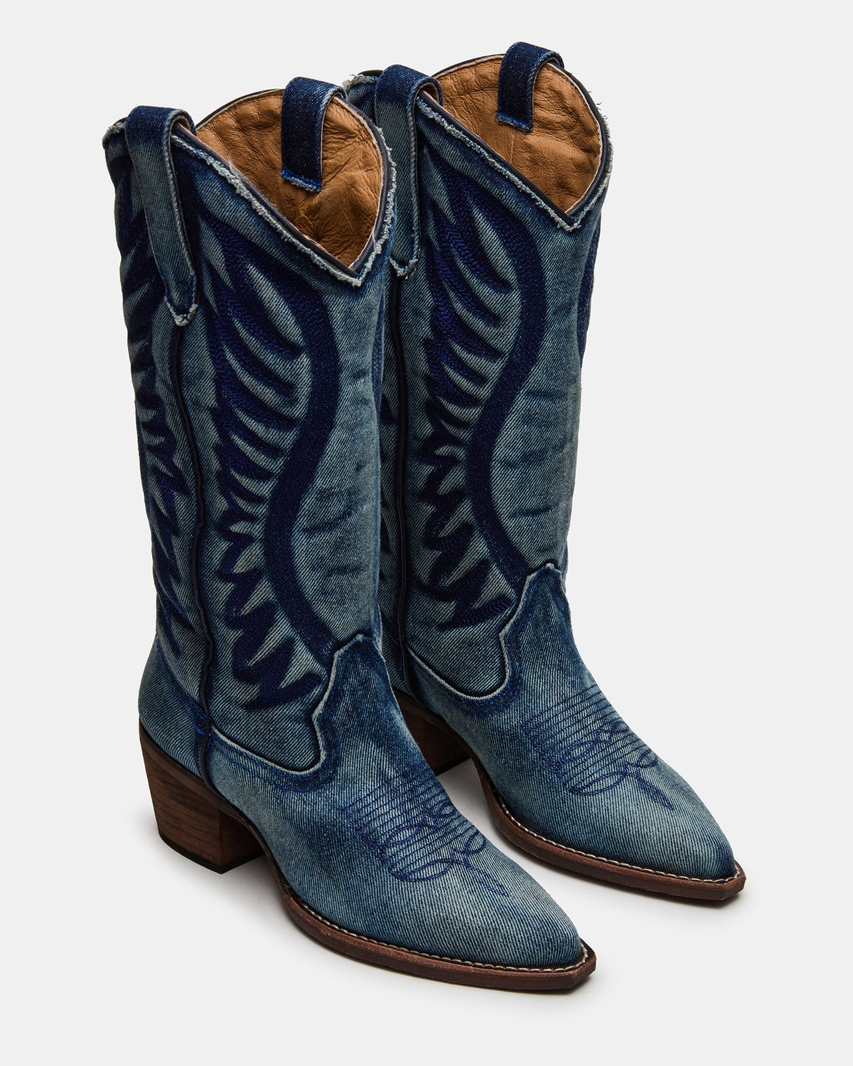 ALBANY Denim Fabric Pointed-Toe Women's Western Boot | Steve Madden discount