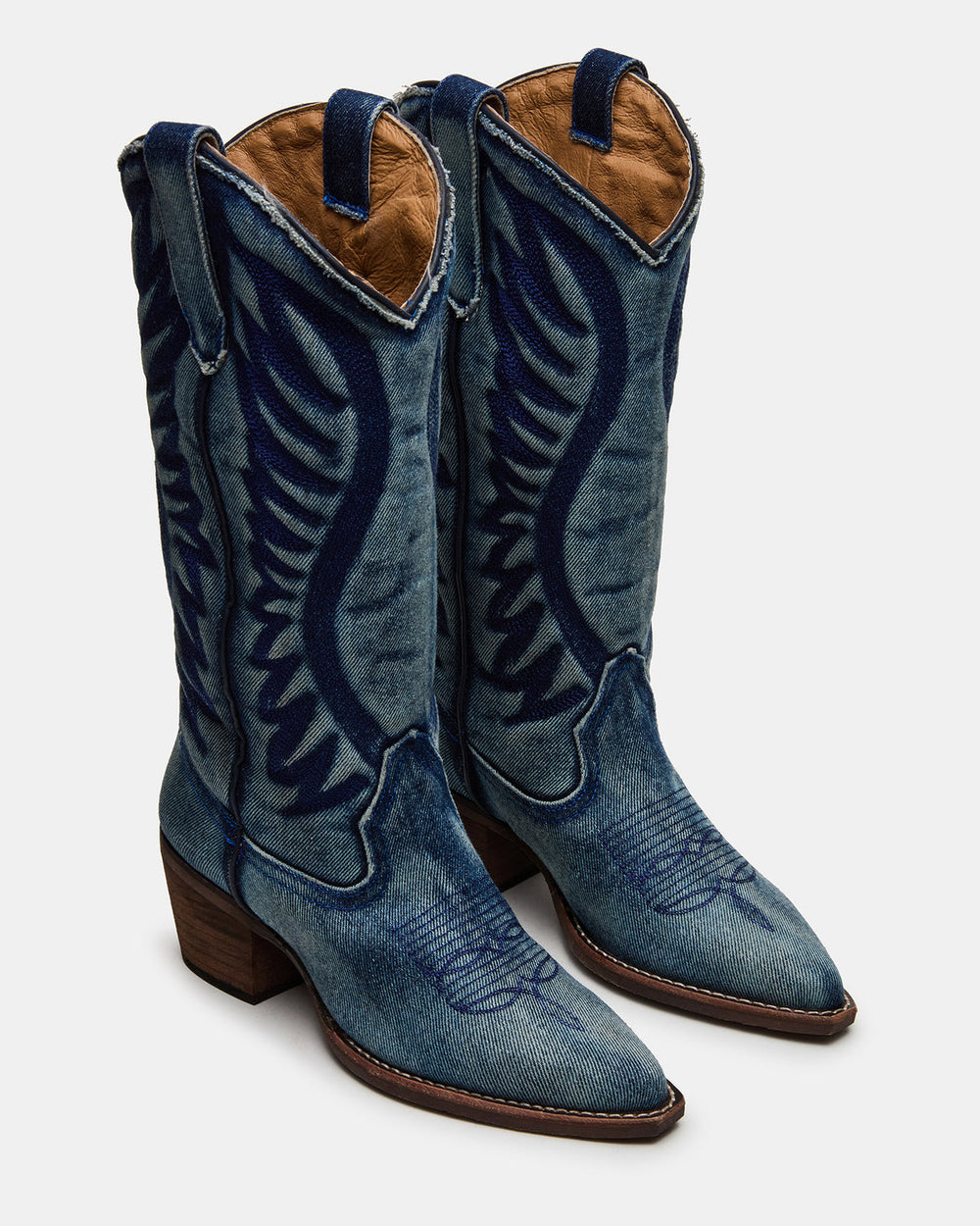 ALBANY Denim Fabric Pointed-Toe Women's Western Boot | Steve Madden discount