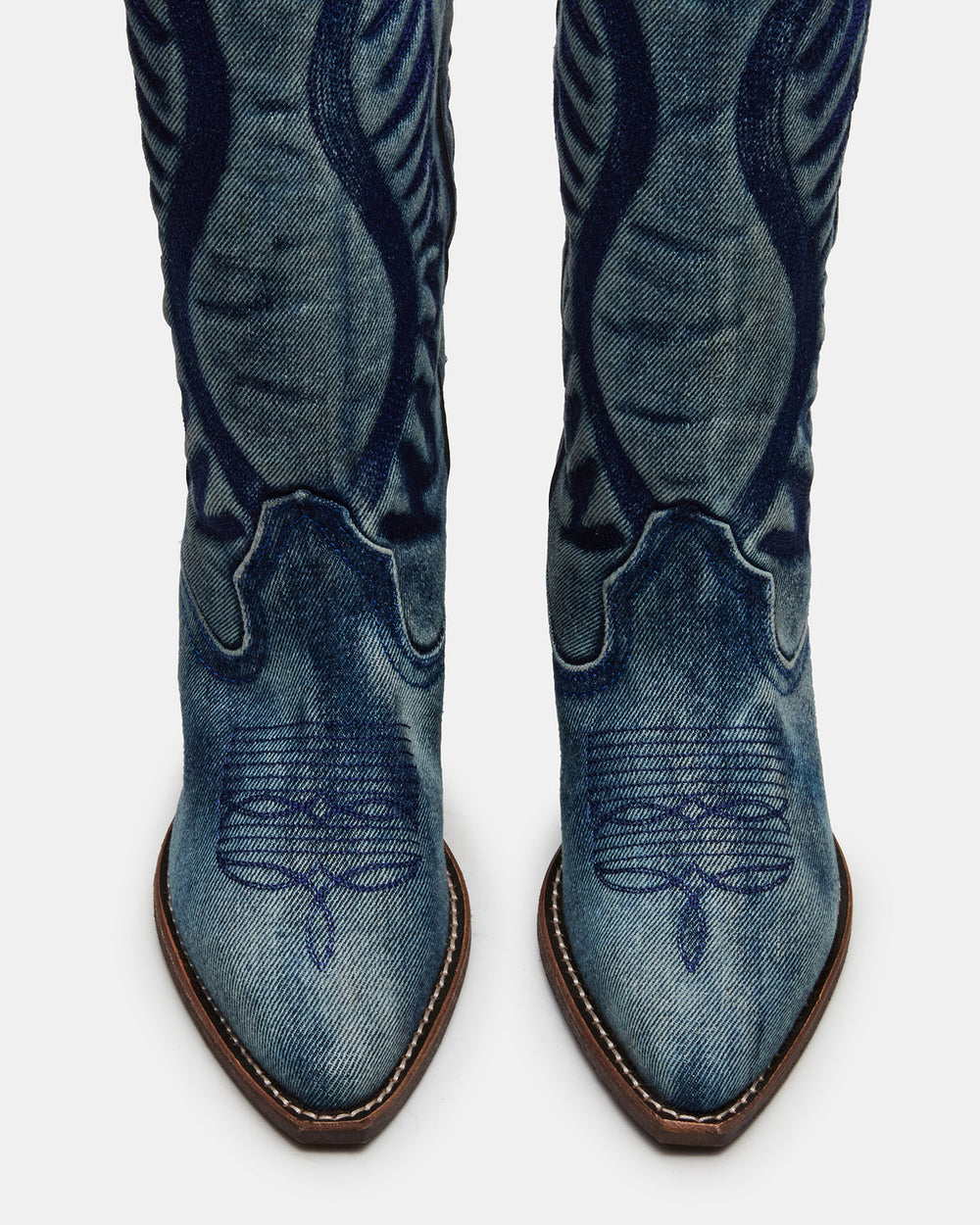 ALBANY Denim Fabric Pointed-Toe Women's Western Boot | Steve Madden discount
