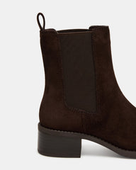 KAPLAN Brown Suede Chelsea Block Heel Women's Ankle Boot | Steve Madden US