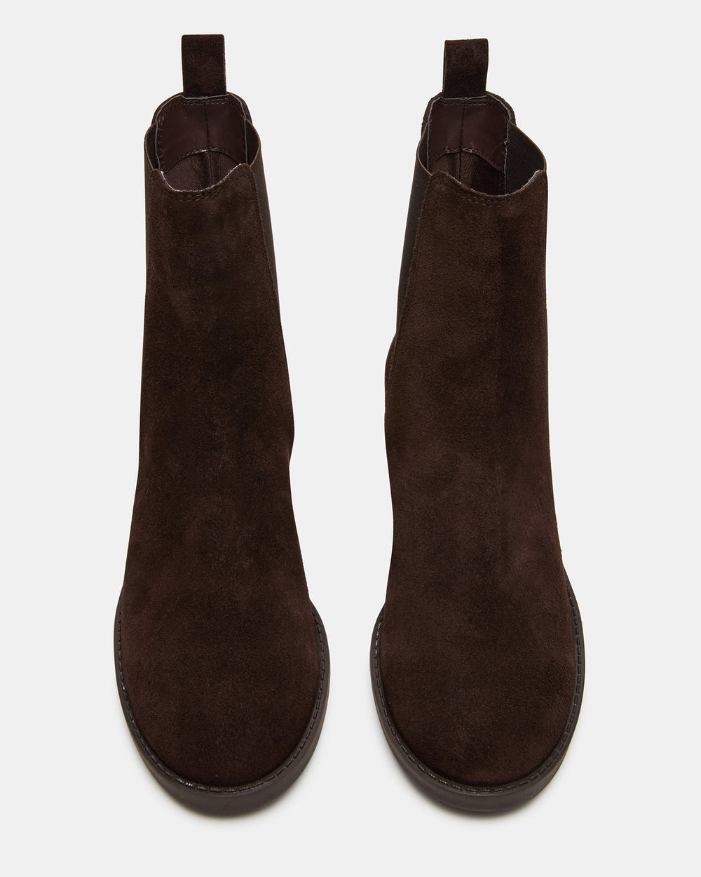KAPLAN Brown Suede Chelsea Block Heel Women's Ankle Boot | Steve Madden US