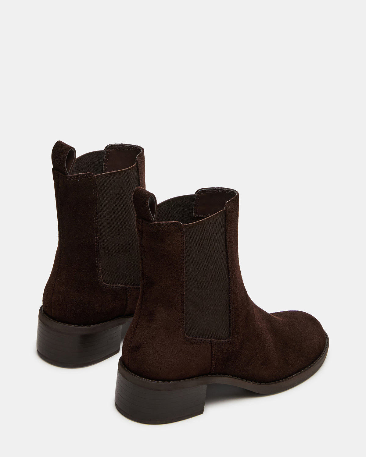 KAPLAN Brown Suede Chelsea Block Heel Women's Ankle Boot | Steve Madden US