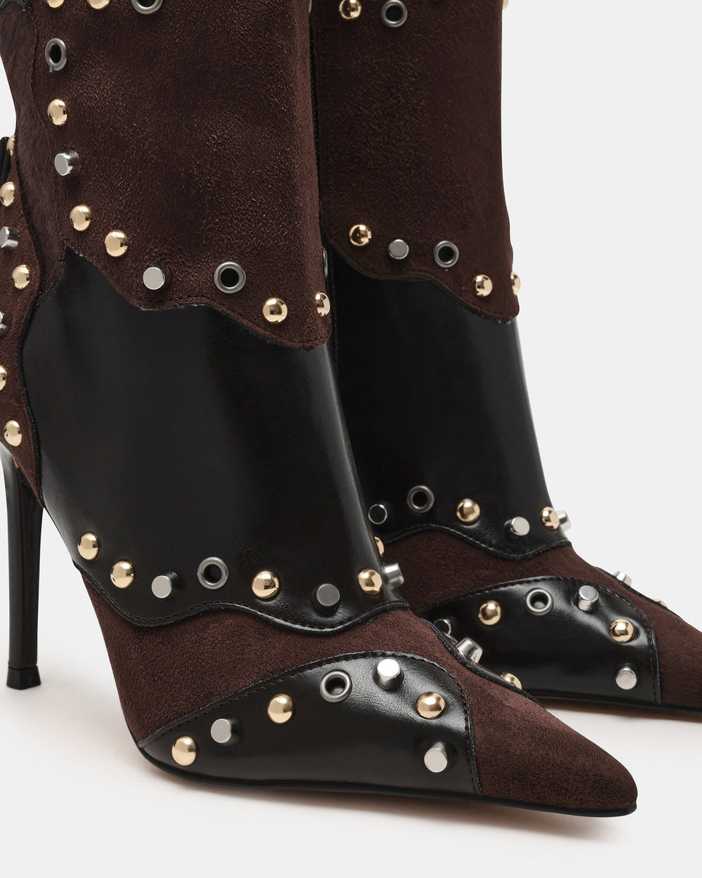 REVIVE Brown Multi Wide Calf Pointed-Toe Knee-High Stiletto Women's Boot | Steve Madden discount