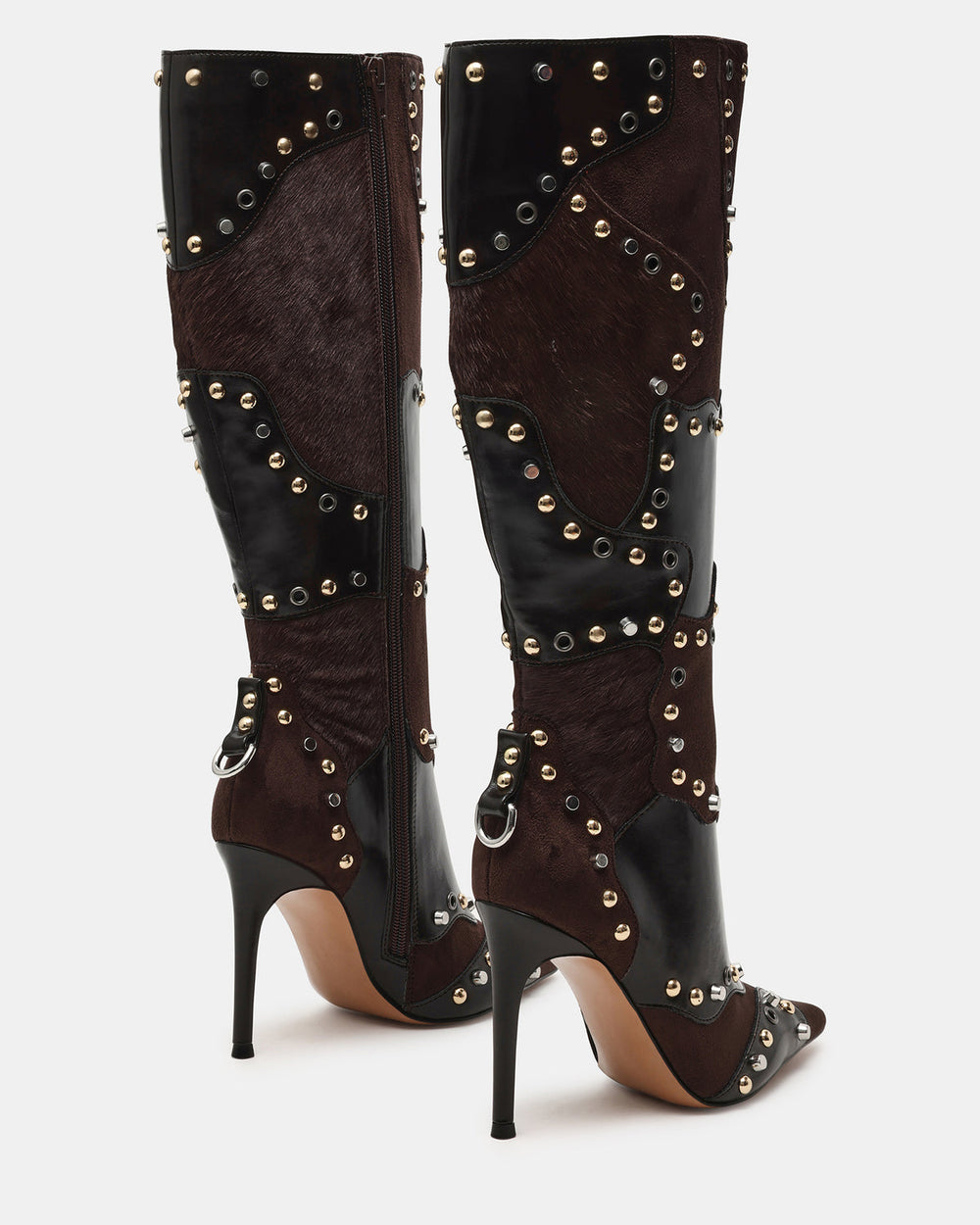 REVIVE Brown Multi Wide Calf Pointed-Toe Knee-High Stiletto Women's Boot | Steve Madden discount