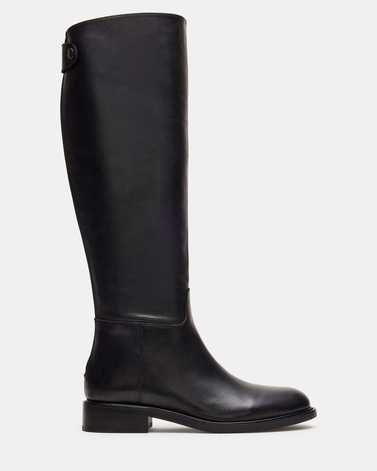BEREN Black Leather Knee-High Women's Riding Boot | Steve Madden US
