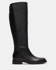 BEREN Black Leather Knee-High Women's Riding Boot | Steve Madden US
