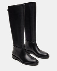 BEREN Black Leather Knee-High Women's Riding Boot | Steve Madden US