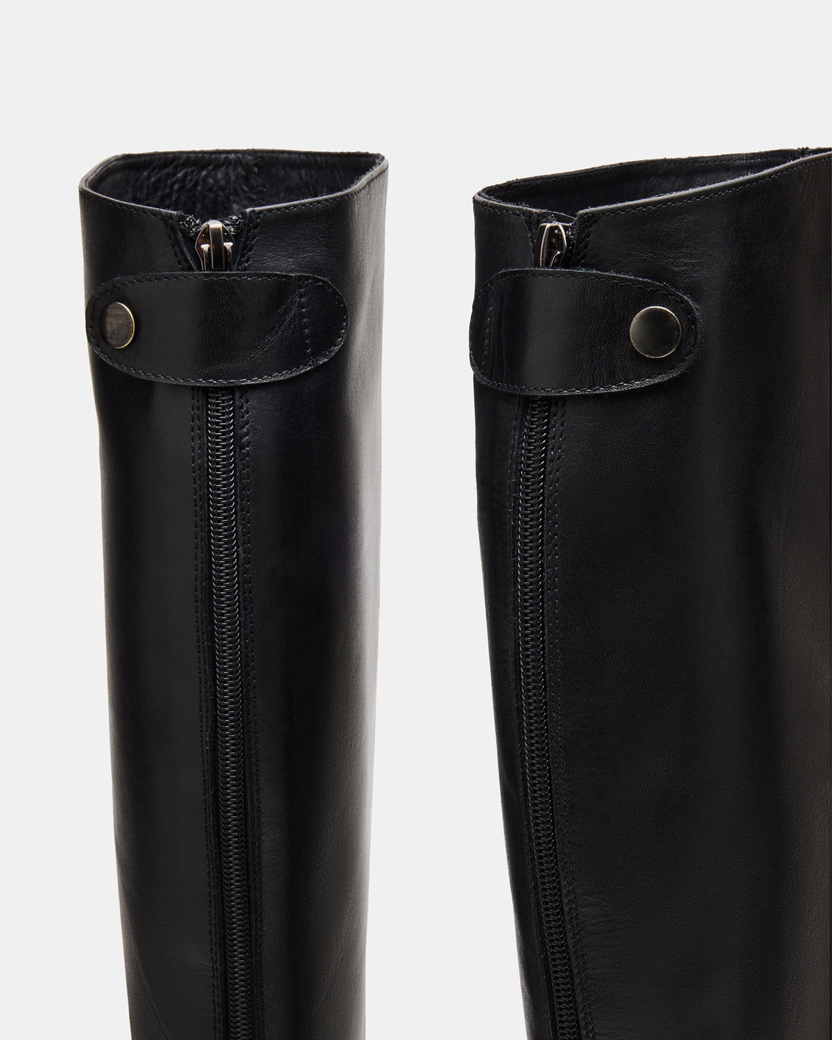 BEREN Black Leather Knee-High Women's Riding Boot | Steve Madden US