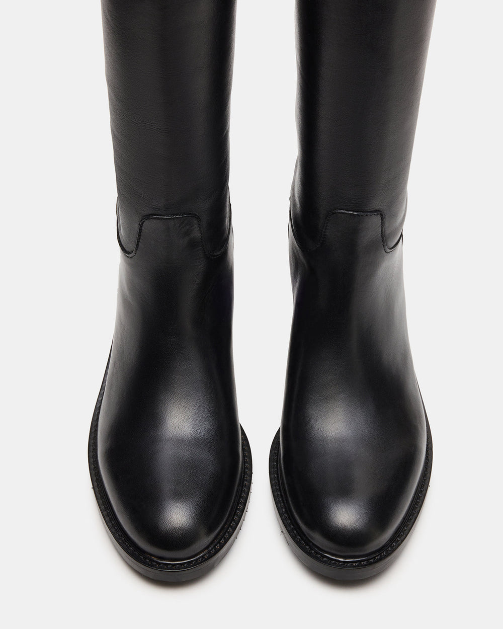 BEREN Black Leather Knee-High Women's Riding Boot | Steve Madden US