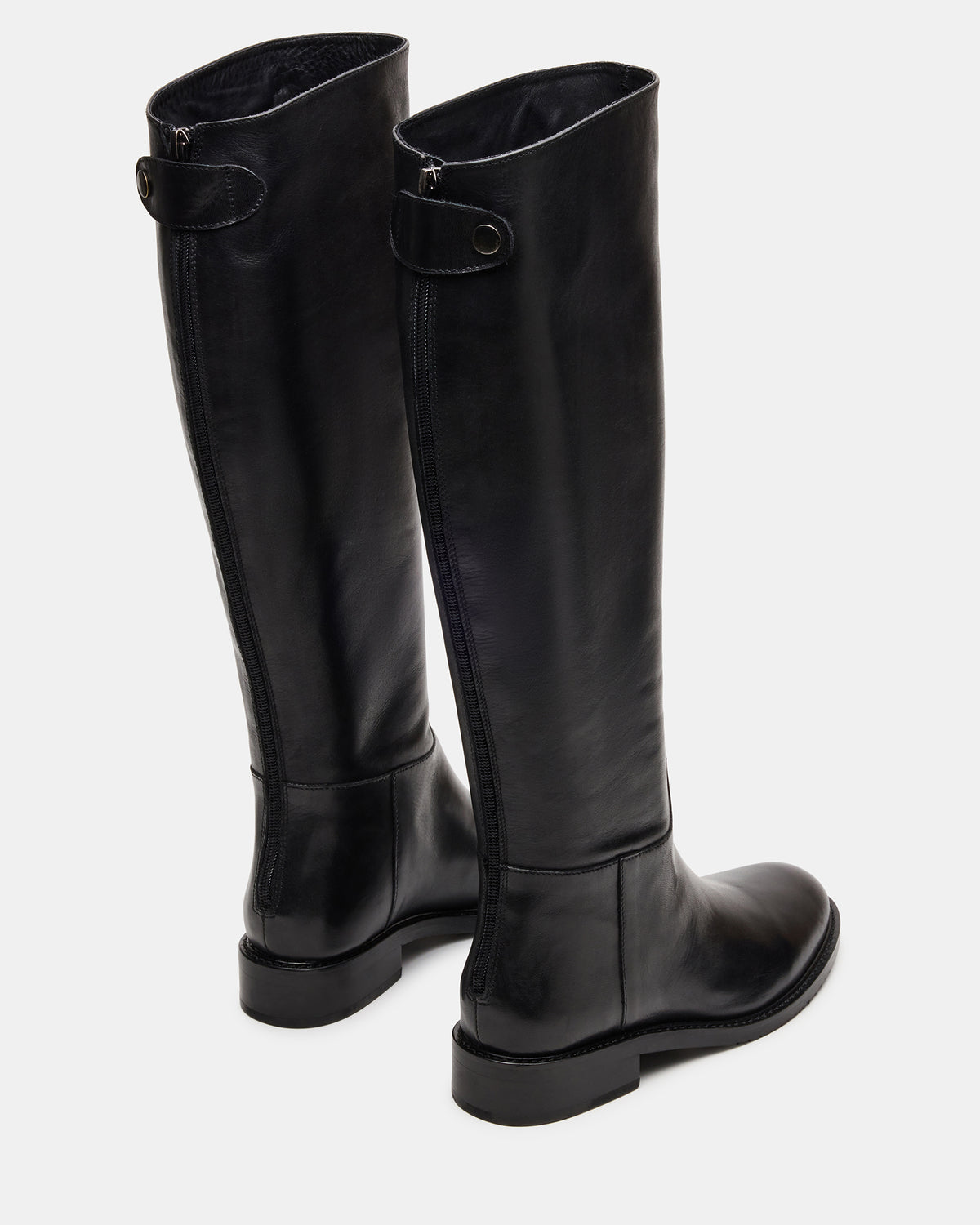 BEREN Black Leather Knee-High Women's Riding Boot | Steve Madden US