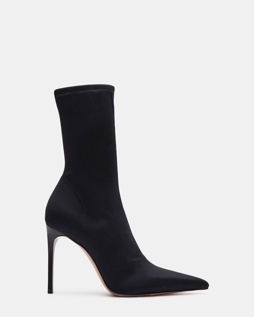 MIDNITE Black Pointed-Toe Stiletto Heel Sock Women's Ankle Boot | Steve Madden Sale