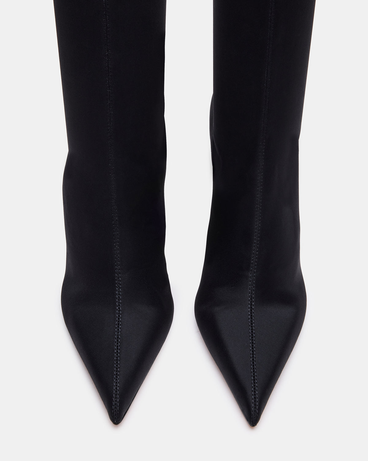 MIDNITE Black Pointed-Toe Stiletto Heel Sock Women's Ankle Boot | Steve Madden Sale