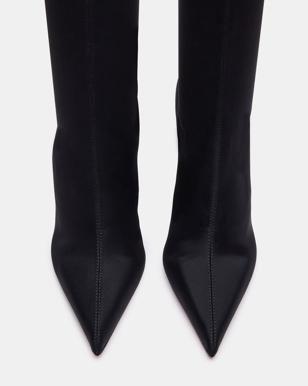 MIDNITE Black Pointed-Toe Stiletto Heel Sock Women's Ankle Boot | Steve Madden Sale