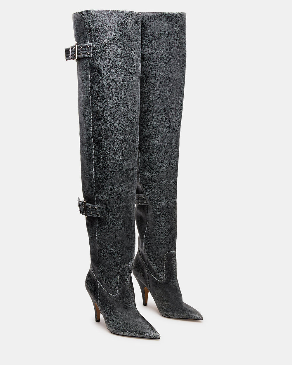BADDIE Black Distressed Over-The-Knee Moto Women's Boot | Steve Madden near me