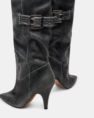 BADDIE Black Distressed Over-The-Knee Moto Women's Boot | Steve Madden near me