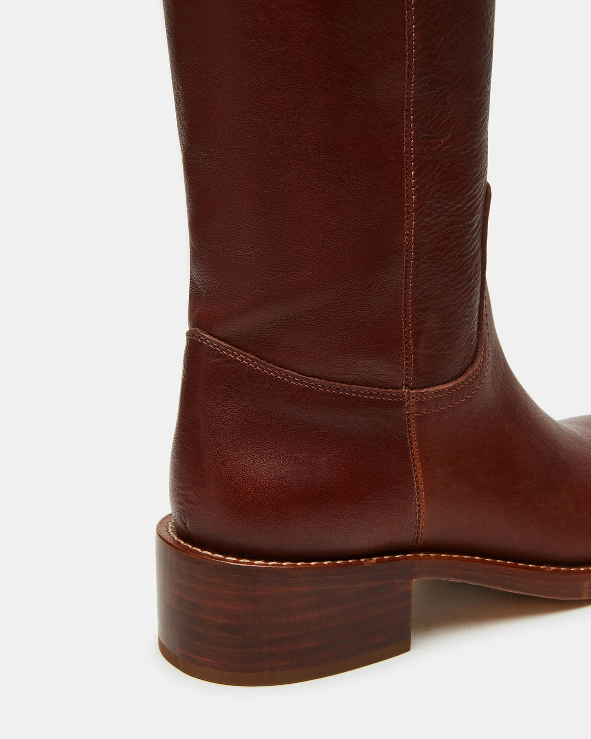 RIGGS Rust Leather Wide Calf Square-Toe Women's Boot | Steve Madden discount