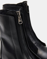 MILTON Black Leather Moto Women's Ankle Boot | Steve Madden US