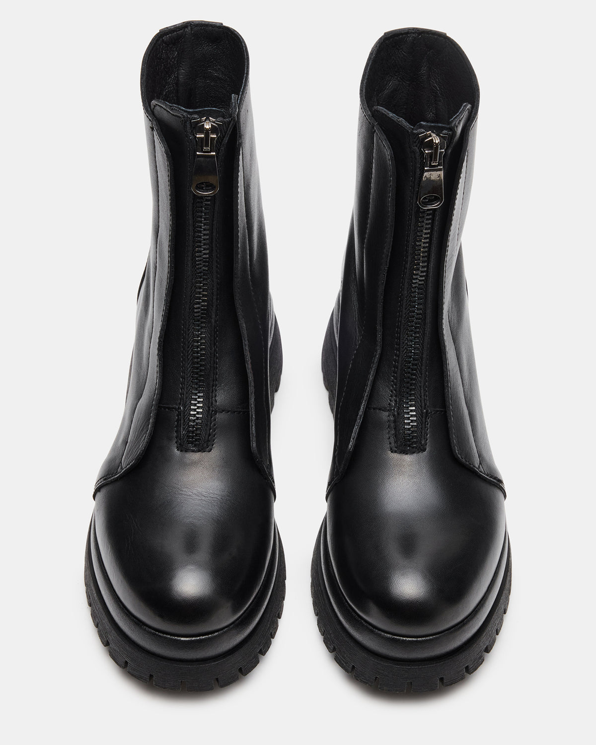 MILTON Black Leather Moto Women's Ankle Boot | Steve Madden US