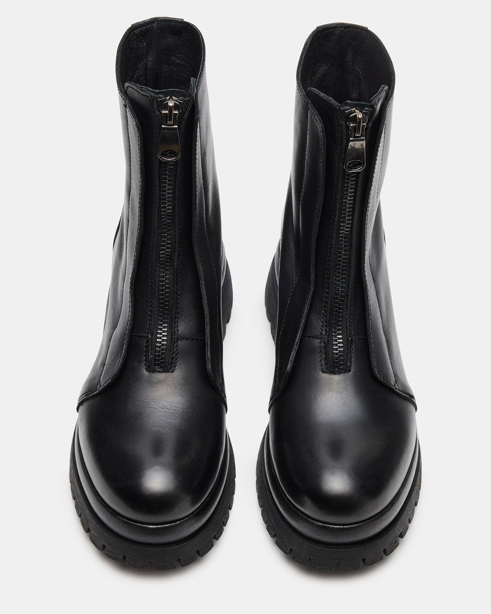 MILTON Black Leather Moto Women's Ankle Boot | Steve Madden US