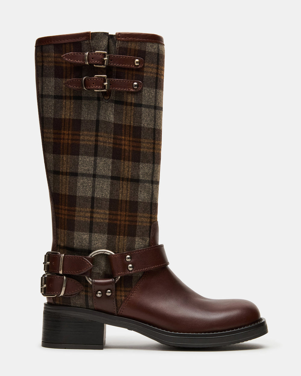 ASTOR Flannel Brown Multi Knee-High Women's Boot | Steve Madden outlet