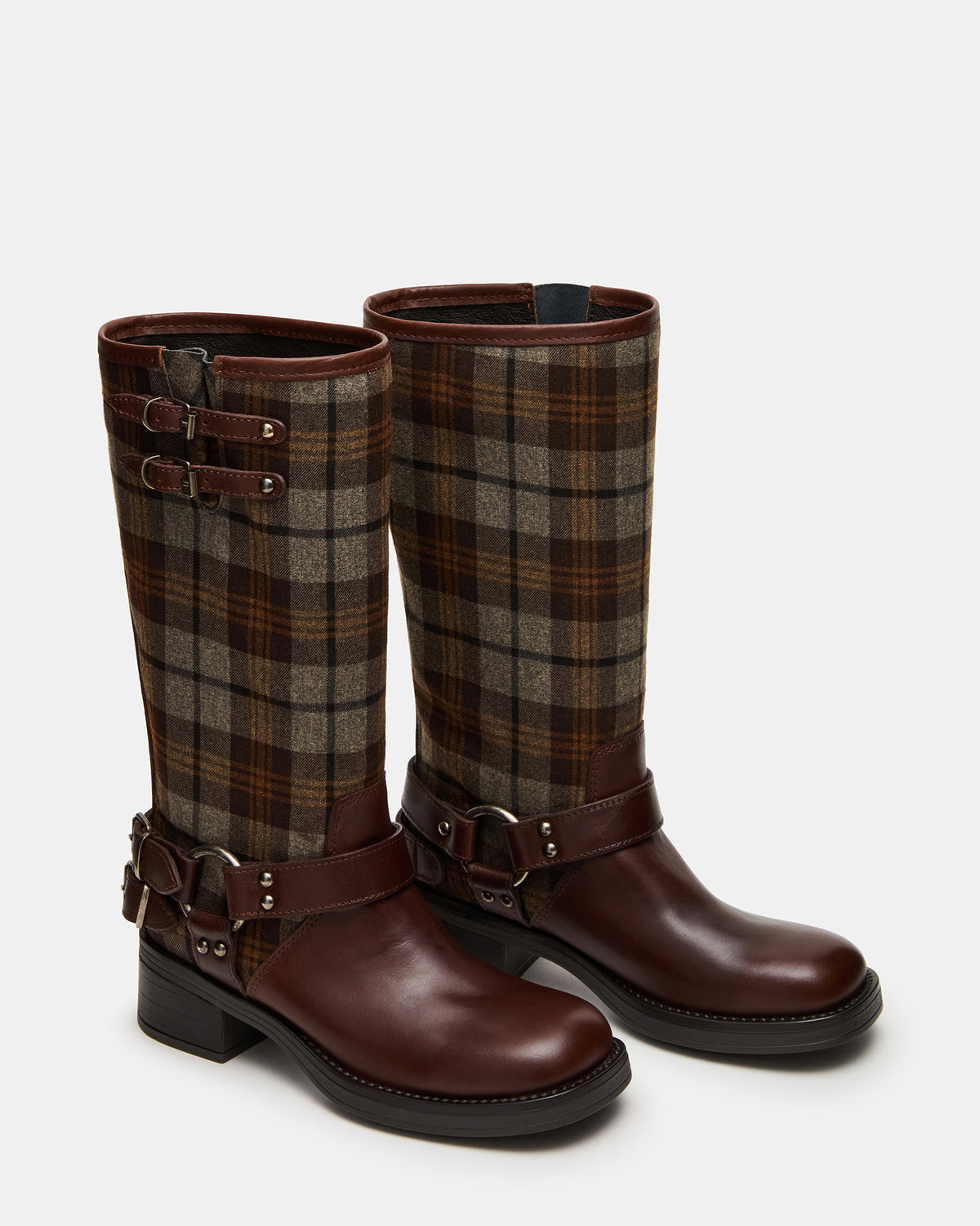ASTOR Flannel Brown Multi Knee-High Women's Boot | Steve Madden outlet