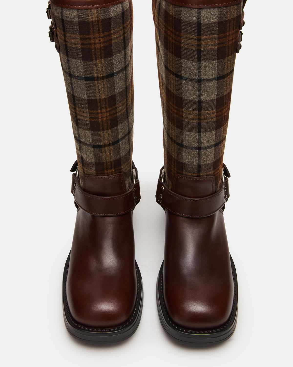 ASTOR Flannel Brown Multi Knee-High Women's Boot | Steve Madden outlet