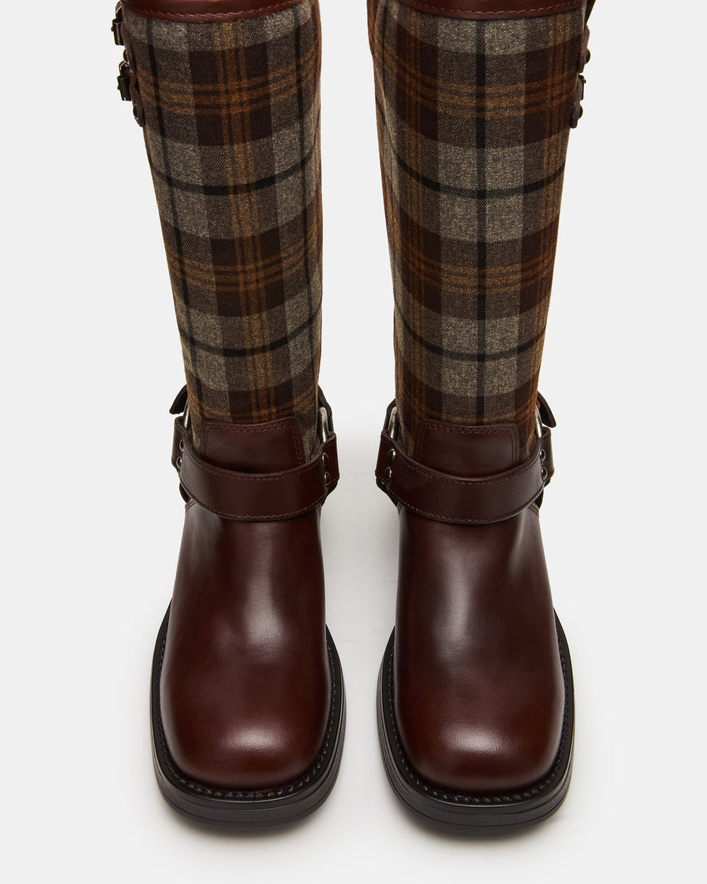 ASTOR Flannel Brown Multi Knee-High Women's Boot | Steve Madden outlet