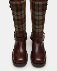 ASTOR Flannel Brown Multi Knee-High Women's Boot | Steve Madden outlet