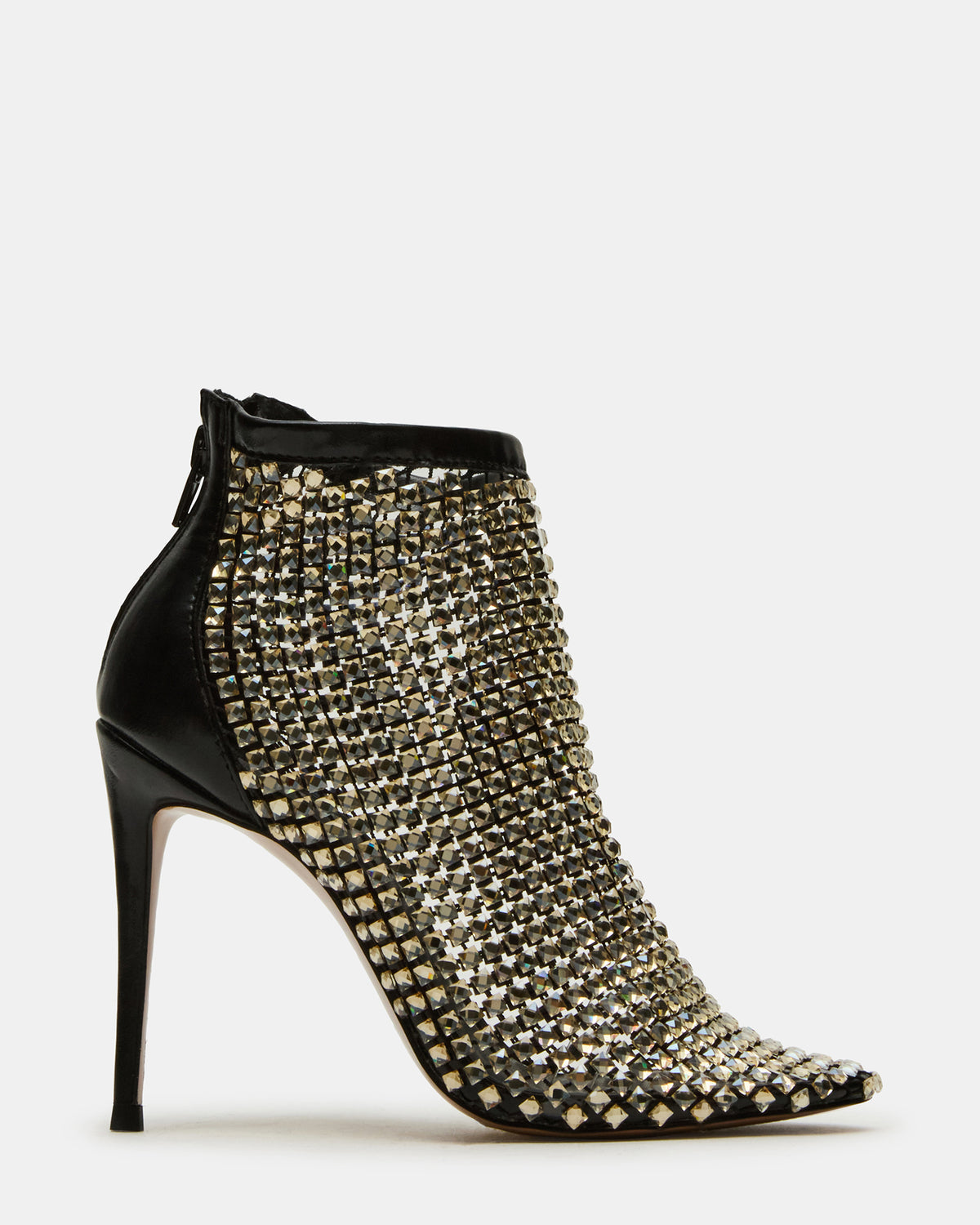 DANCIN Gold Multi Stiletto Heeled Mesh Rhinestone Women's Ankle Boot | Steve Madden Sale
