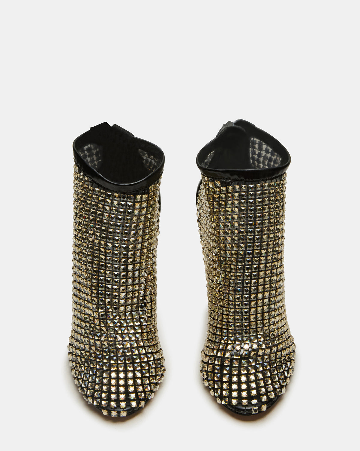 DANCIN Gold Multi Stiletto Heeled Mesh Rhinestone Women's Ankle Boot | Steve Madden Sale
