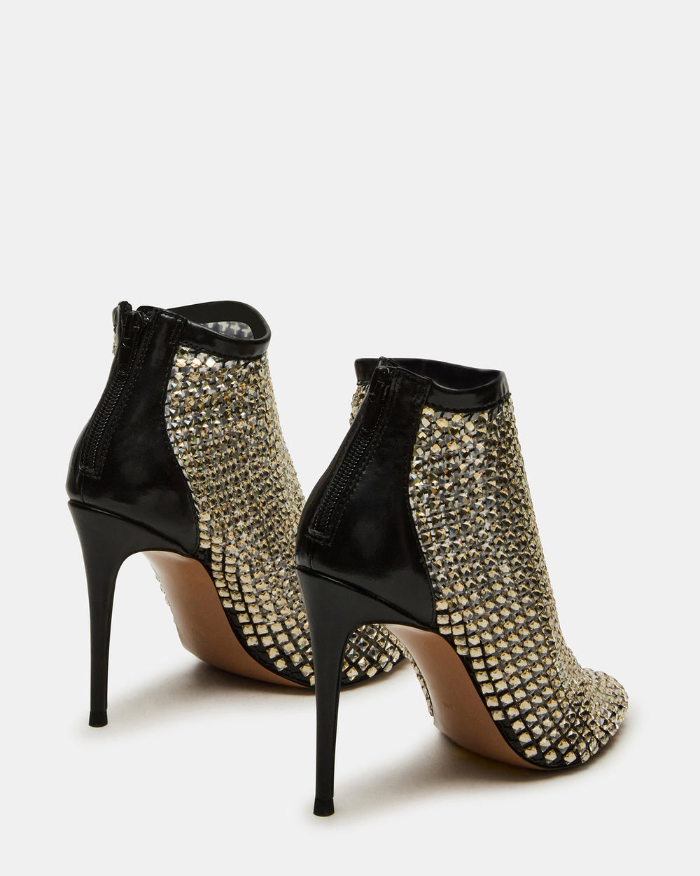 DANCIN Gold Multi Stiletto Heeled Mesh Rhinestone Women's Ankle Boot | Steve Madden Sale