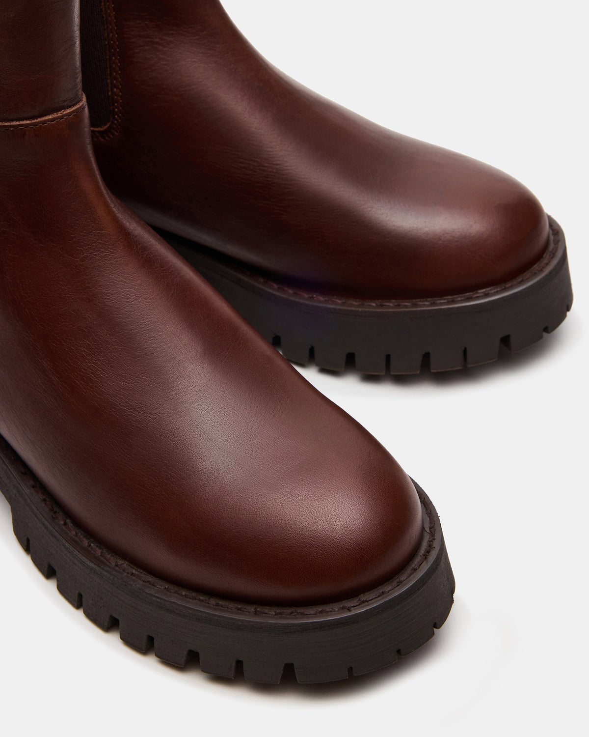 LOWA Brown Leather Lug Chelsea Platform Women's Ankle Boot | Steve Madden for Sale