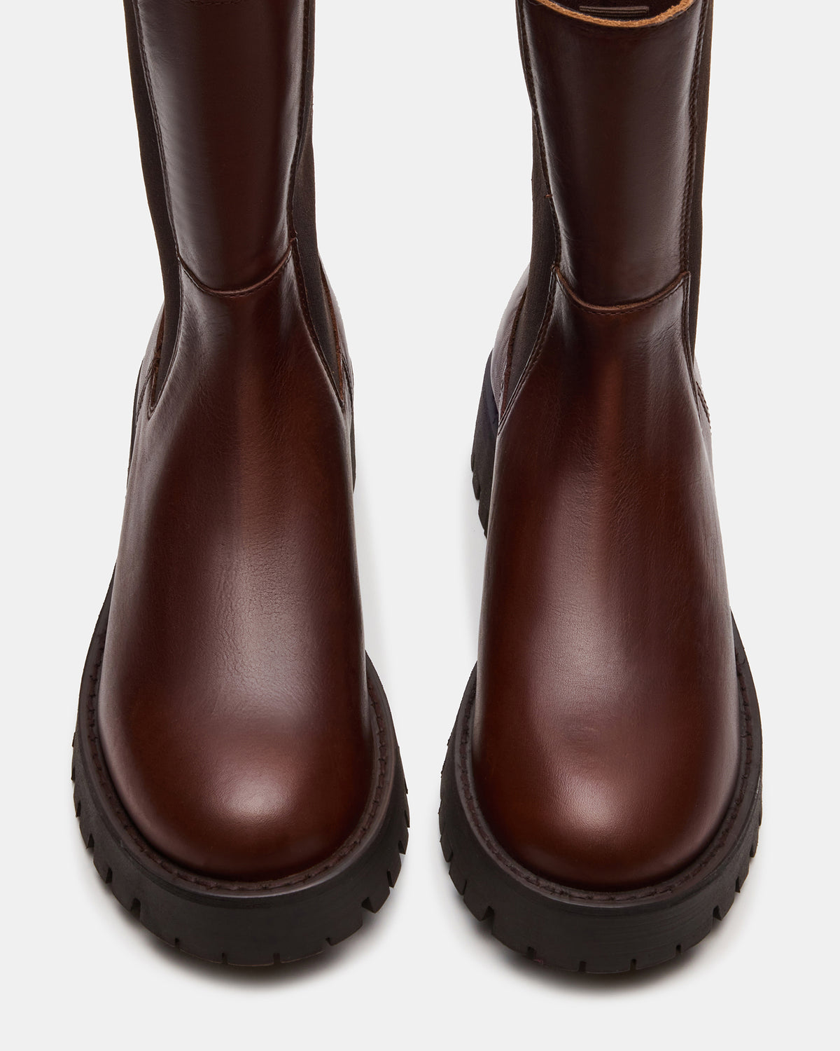 LOWA Brown Leather Lug Chelsea Platform Women's Ankle Boot | Steve Madden for Sale