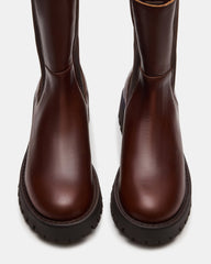LOWA Brown Leather Lug Chelsea Platform Women's Ankle Boot | Steve Madden for Sale