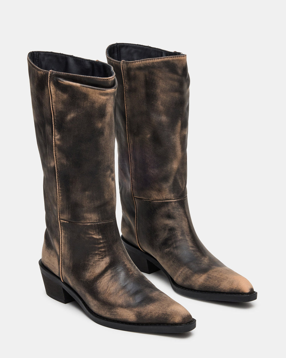 RAPTOR Black Distressed Pointed-Toe Block Heel Western Women's Boot | Steve Madden near me