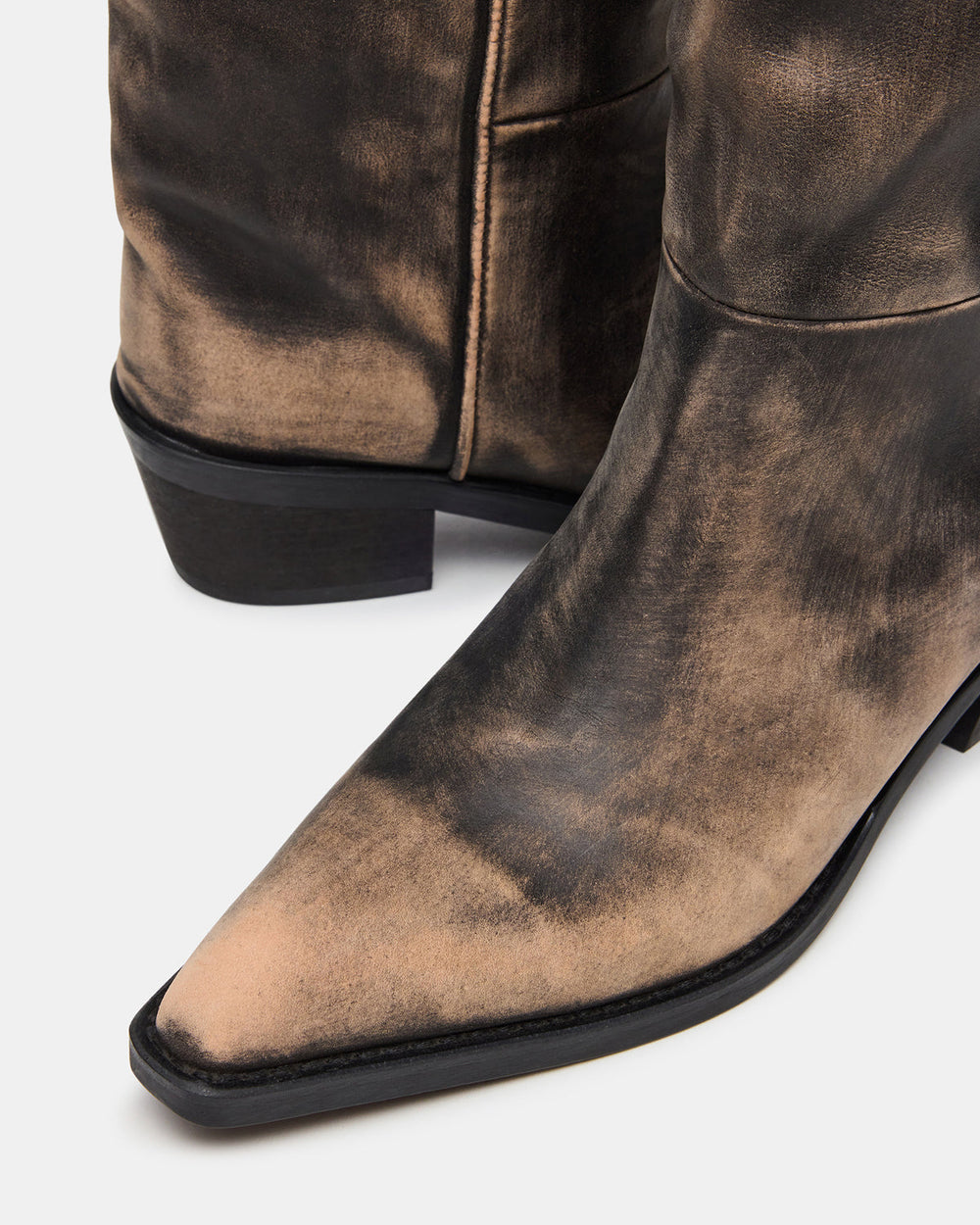 RAPTOR Black Distressed Pointed-Toe Block Heel Western Women's Boot | Steve Madden near me